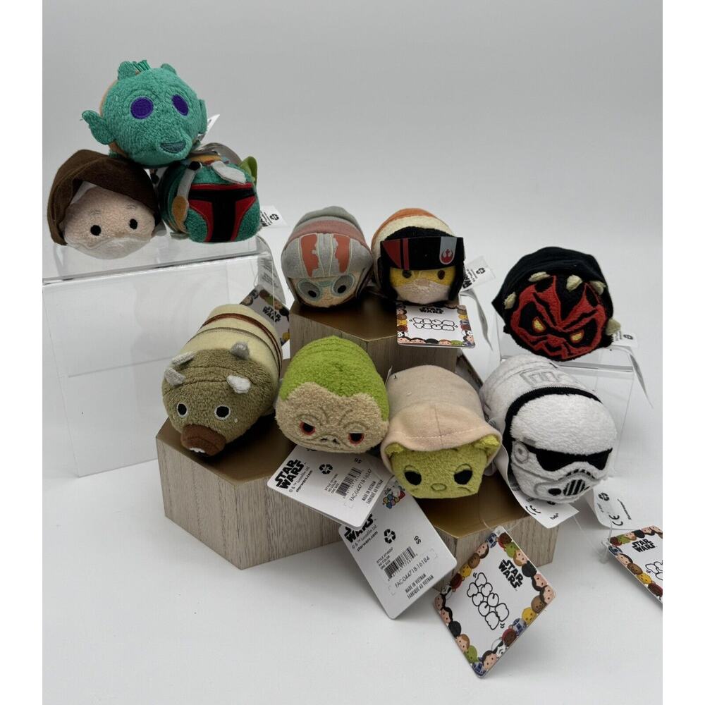 Lot Of 10 Disney Store Star Wars 3.5”Mini Tsum Tsum Plush New Jabba Trooper Yoda